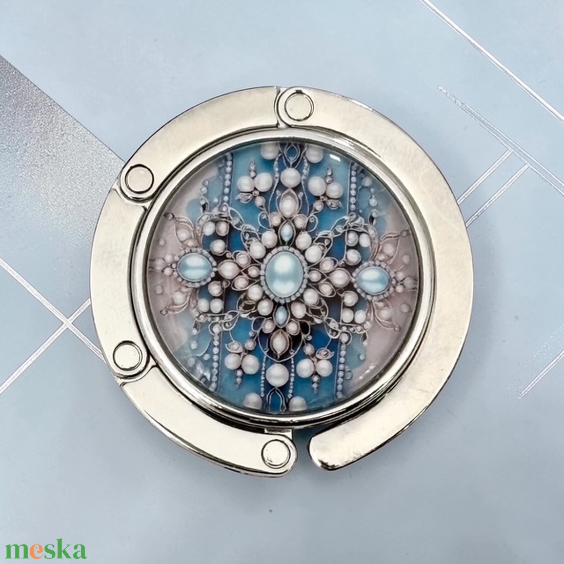 Gyémánt Kristály mintázatú Üveglencsés Táska Akasztó Táskaakasztó - táska & tok - kulcstartó & táskadísz - táskaakasztó - Meska.hu