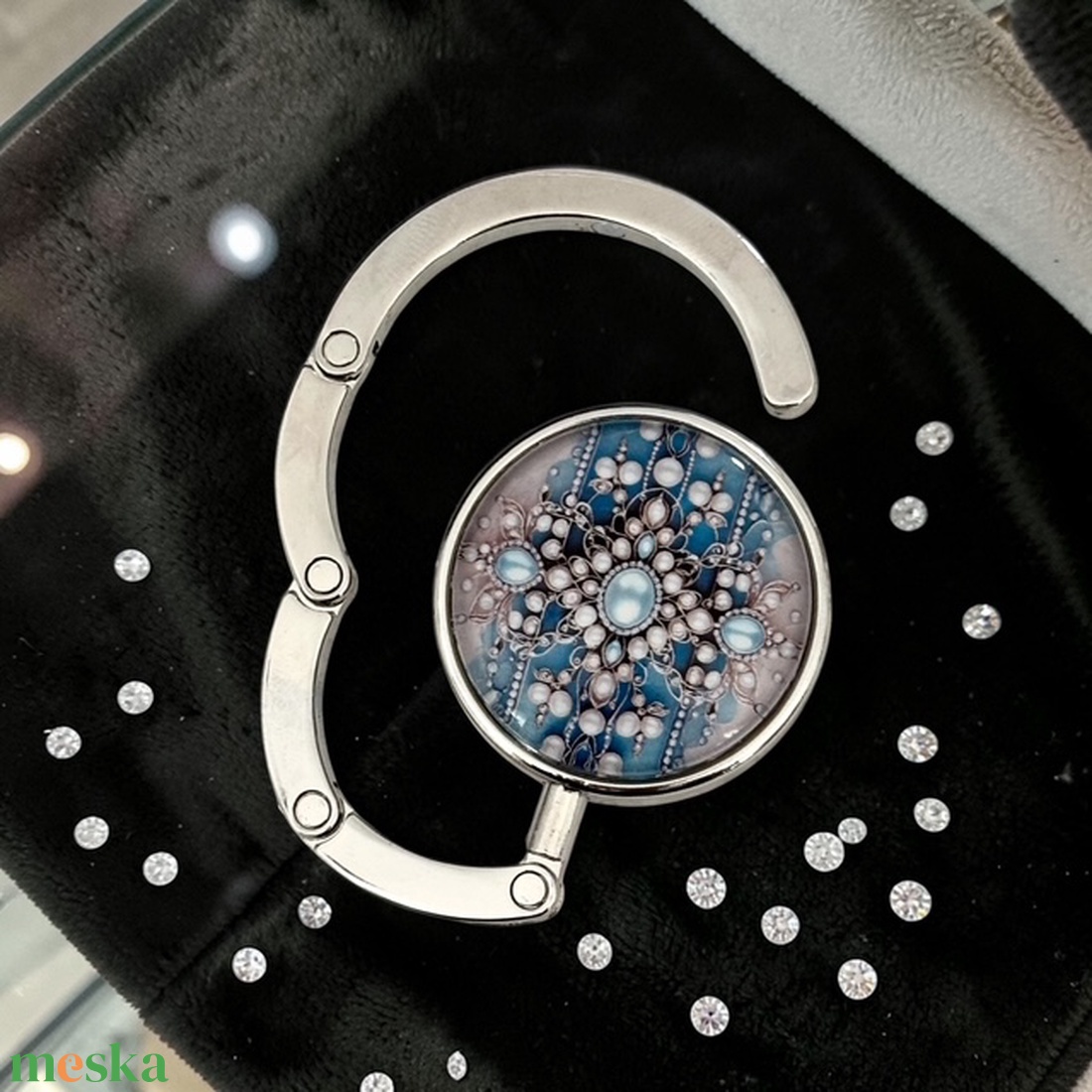 Gyémánt Kristály mintázatú Üveglencsés Táska Akasztó Táskaakasztó - táska & tok - kulcstartó & táskadísz - táskaakasztó - Meska.hu