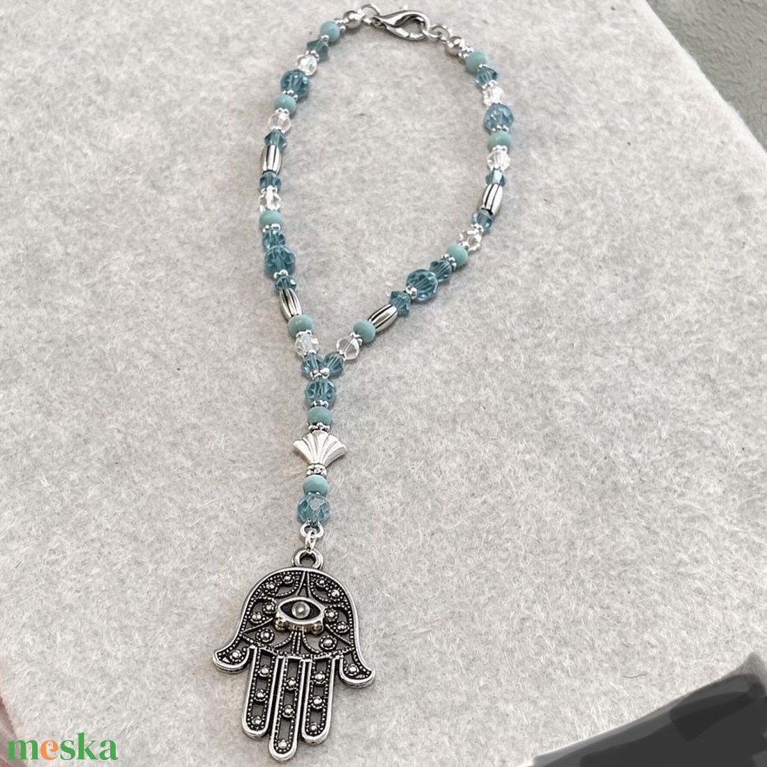 Hamsa kéz autós dísz függődísz a védelem és a stílus találkozása - otthon & életmód - autó - visszapillantó dísz - Meska.hu