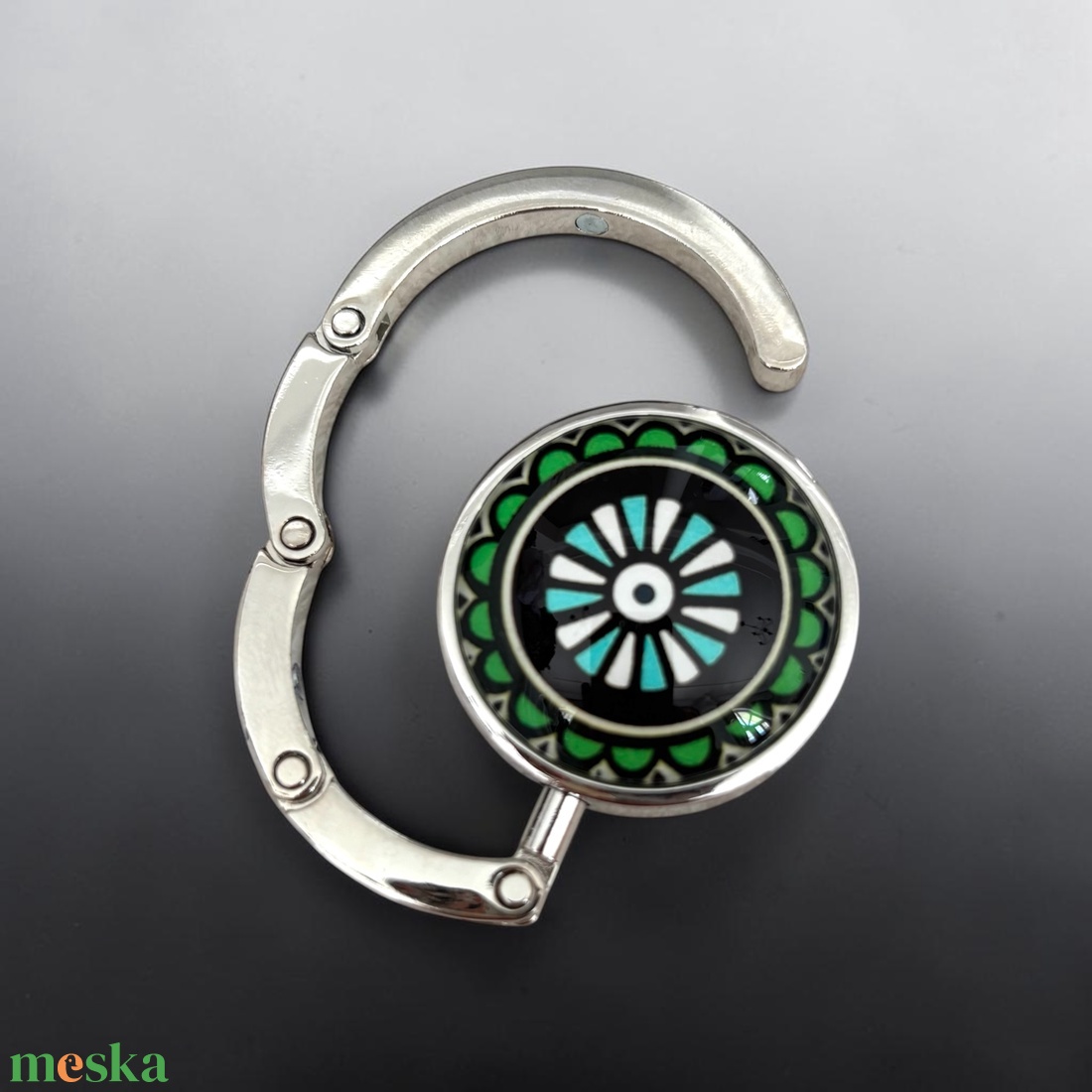 Mandala virág mintázatú Üveglencsés Táska Akasztó Táskaakasztó 07099 - táska & tok - kulcstartó & táskadísz - táskaakasztó - Meska.hu
