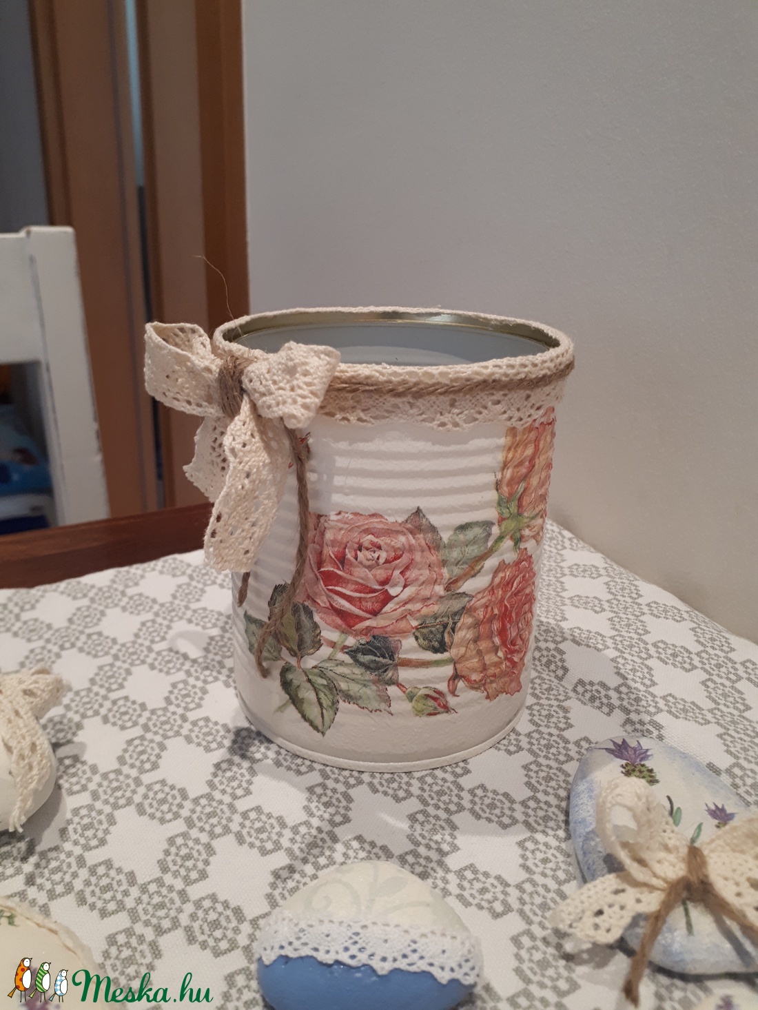 Vintage-rózsás tároló -  - Meska.hu
