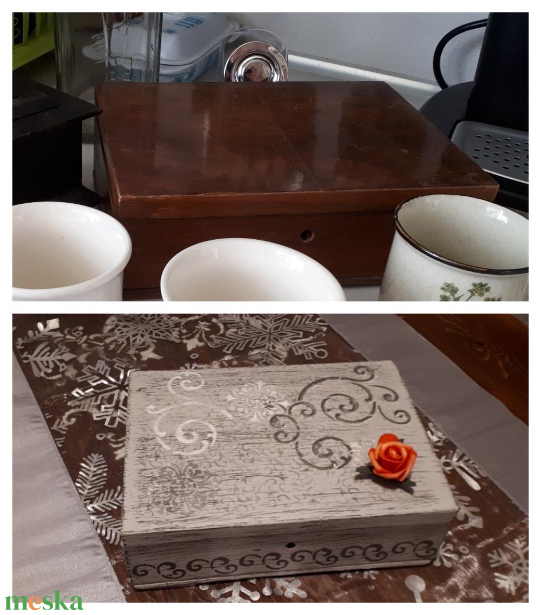 Vintage fa dobozka - otthon & életmód - dekoráció - asztal és polc dekoráció - díszdoboz - Meska.hu