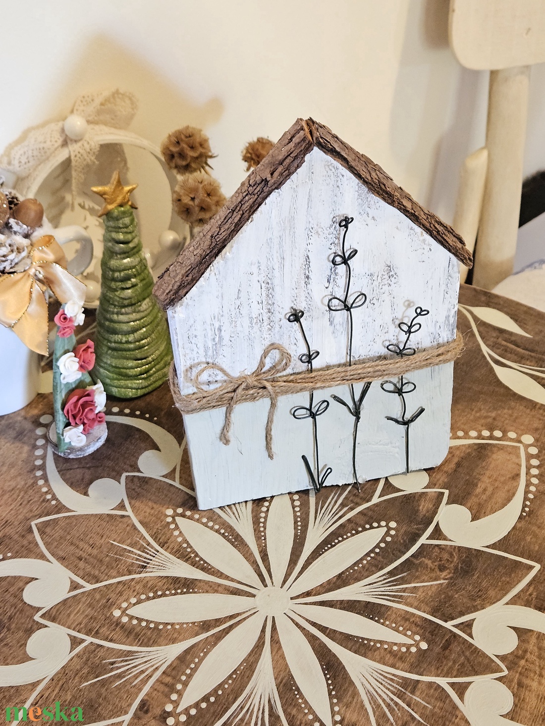 Házikó dekor fából - karácsony - karácsonyi lakásdekoráció - karácsonyi falu, házikó - Meska.hu