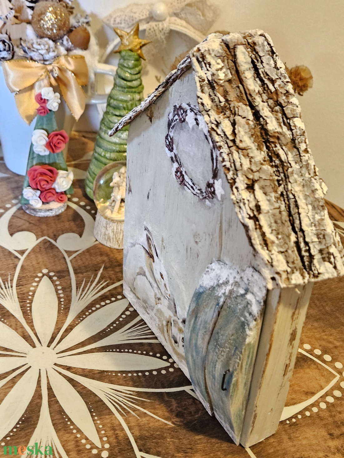 Házikó dekor fából - karácsony - karácsonyi lakásdekoráció - karácsonyi falu, házikó - Meska.hu