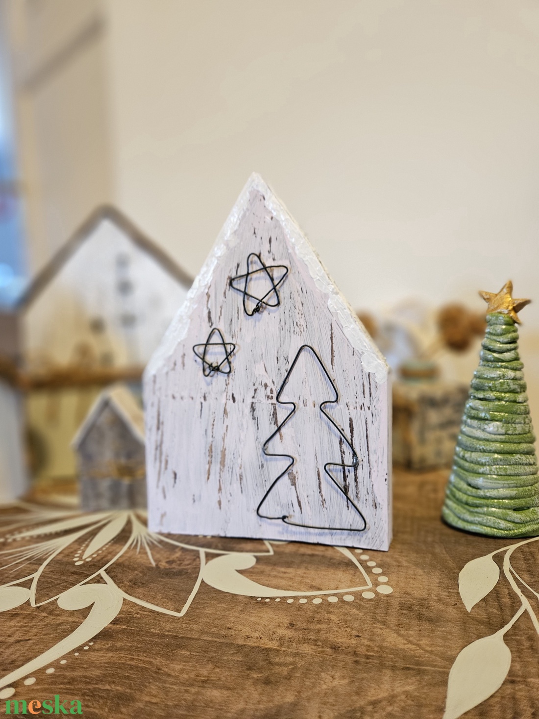Házikó dekor fából - karácsony - karácsonyi lakásdekoráció - karácsonyi falu, házikó - Meska.hu