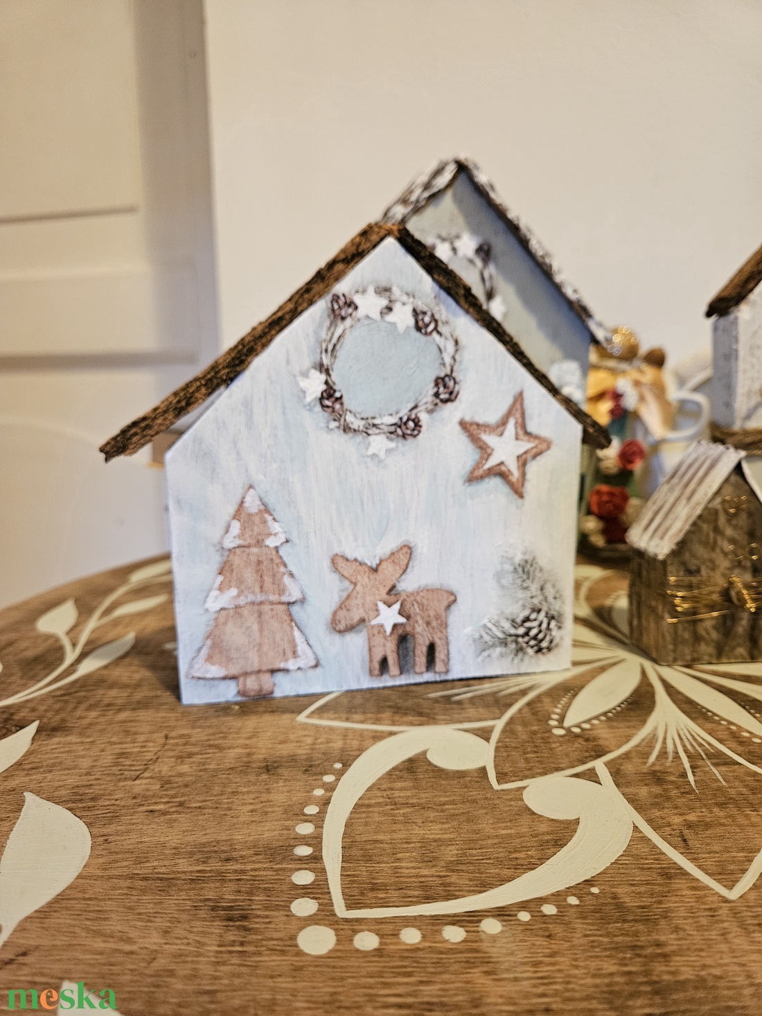 Házikó dekor fából - karácsony - karácsonyi lakásdekoráció - karácsonyi falu, házikó - Meska.hu