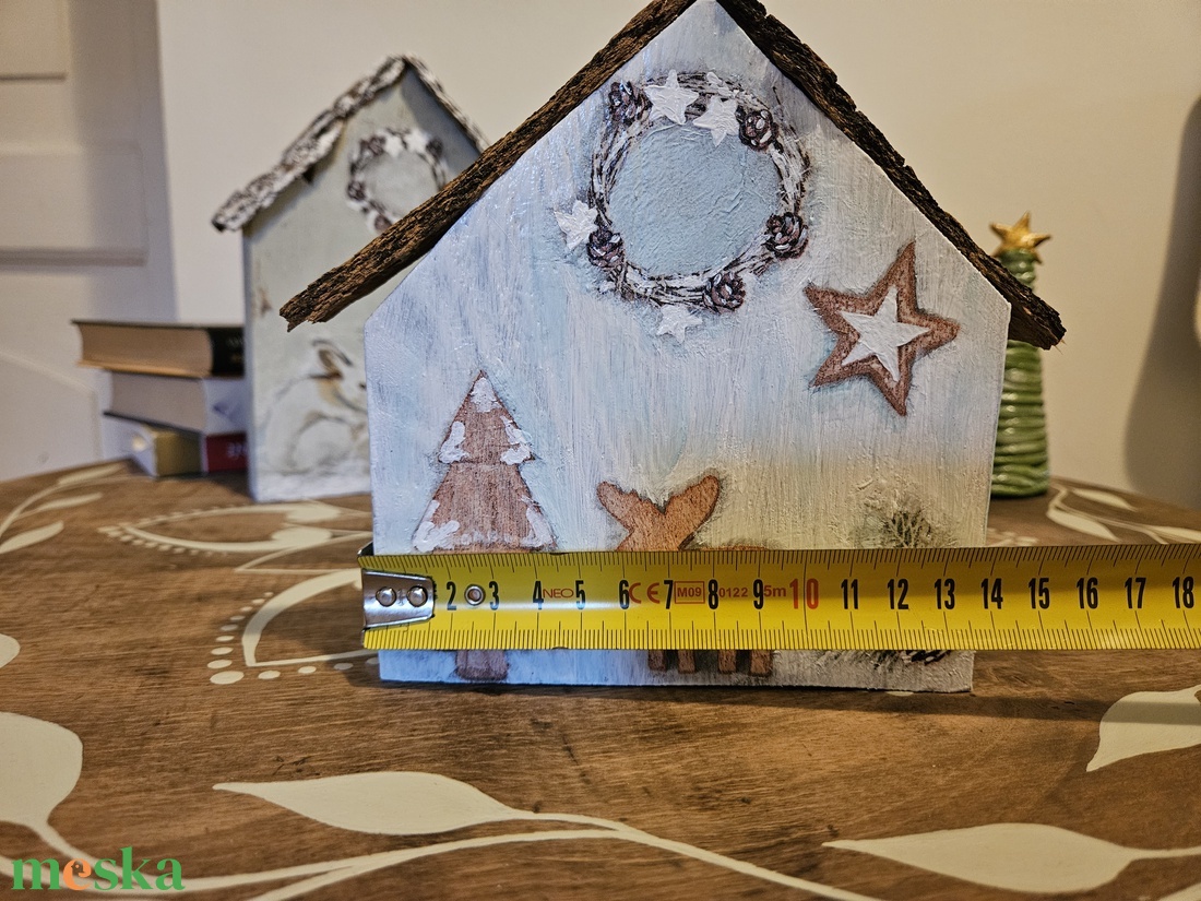 Házikó dekor fából - karácsony - karácsonyi lakásdekoráció - karácsonyi falu, házikó - Meska.hu