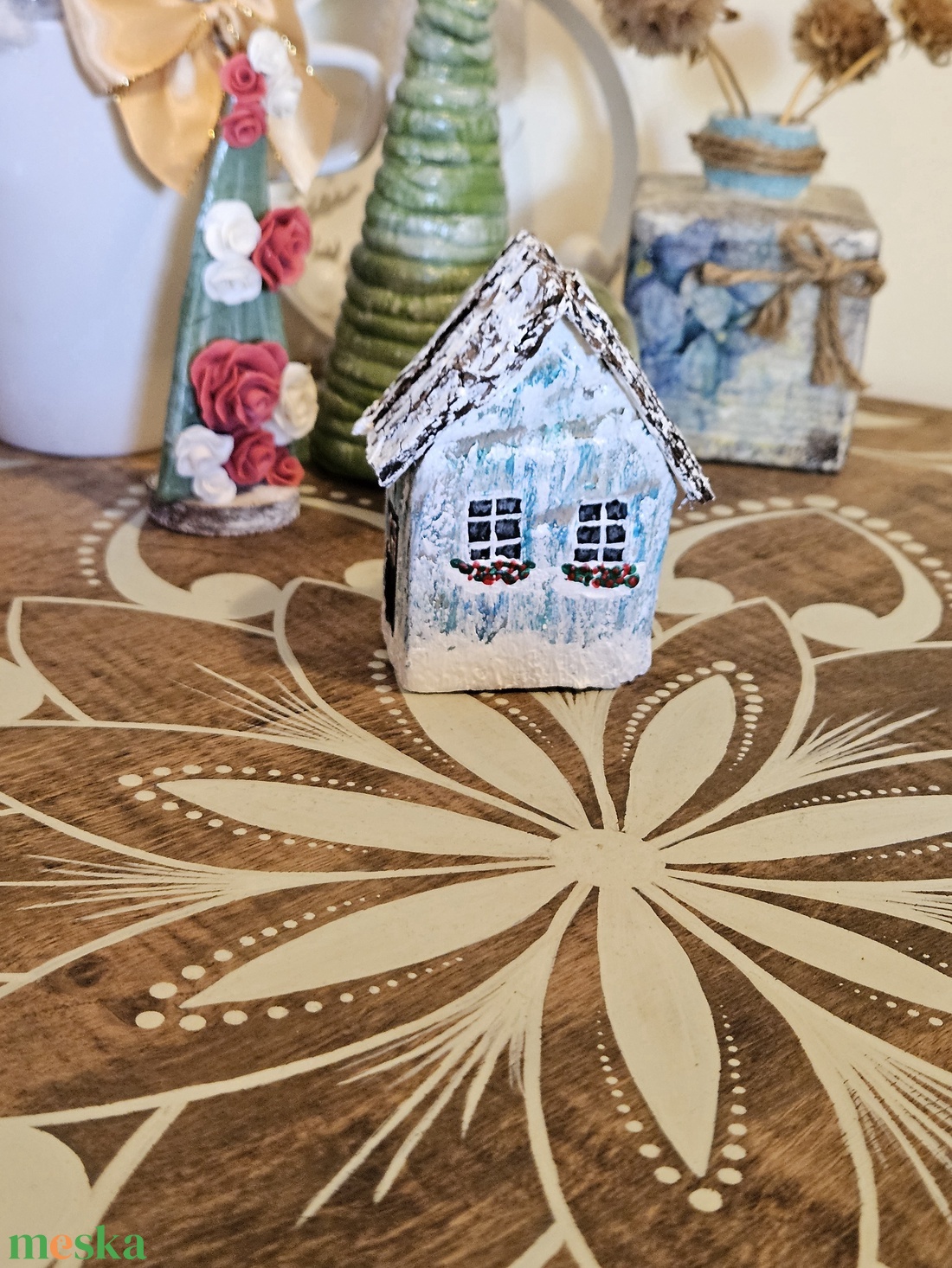 Házikó dekor fából - karácsony - karácsonyi lakásdekoráció - karácsonyi falu, házikó - Meska.hu