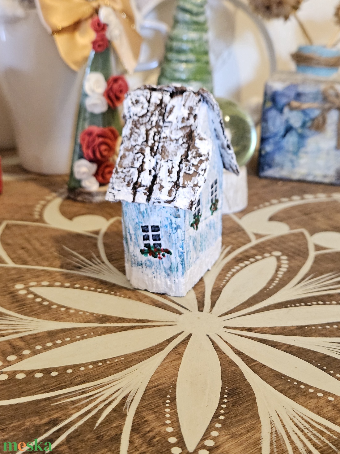 Házikó dekor fából - karácsony - karácsonyi lakásdekoráció - karácsonyi falu, házikó - Meska.hu