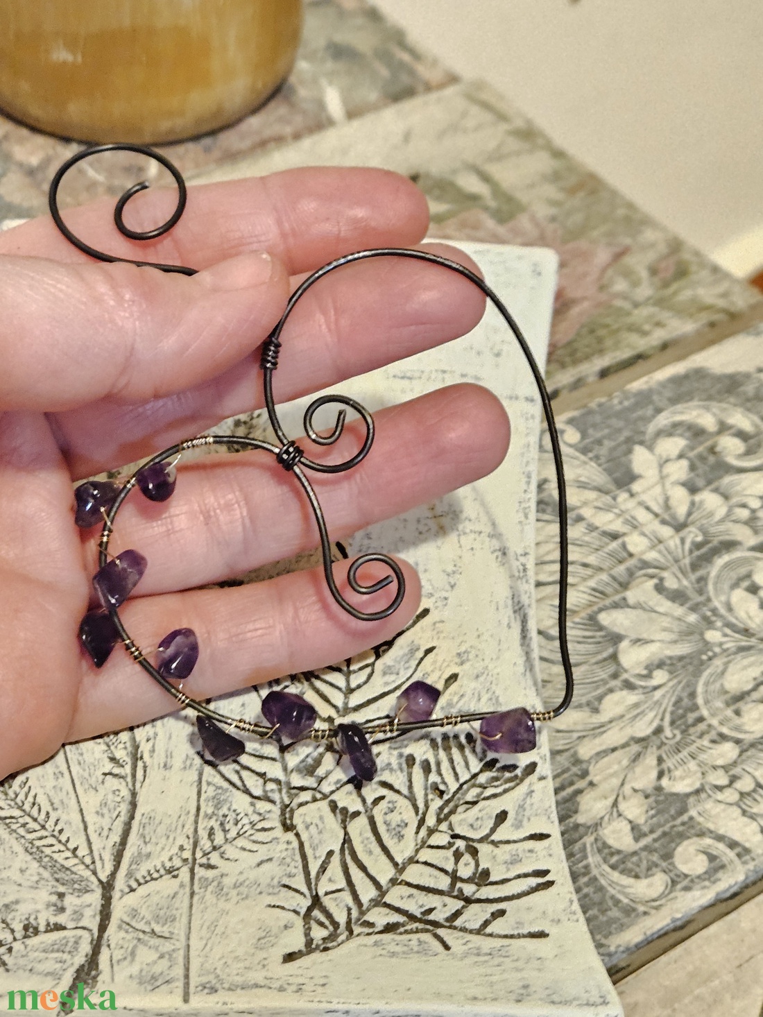 Szív ametiszttel - otthon & életmód - dekoráció - spiritualitás - ásványok - Meska.hu