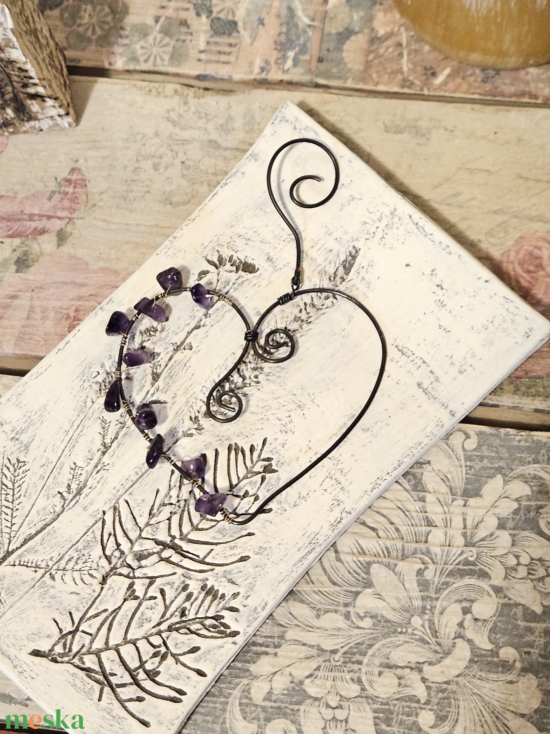 Szív ametiszttel - otthon & életmód - dekoráció - spiritualitás - ásványok - Meska.hu