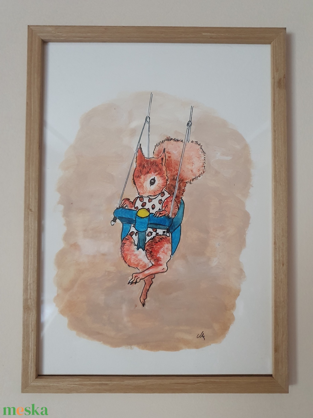 Hintázó mókus gyerekszoba kép - művészet - festmény - akril - Meska.hu Hintázó mókus gyerekszoba kép - művészet - festmény - akril - Meska.hu