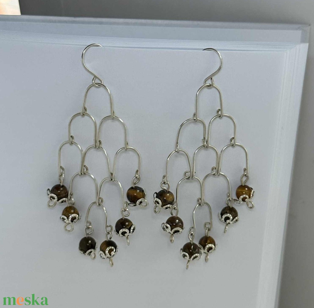 Tigrisszemes  fülbevaló - ékszer - fülbevaló - lógó fülbevaló - Meska.hu