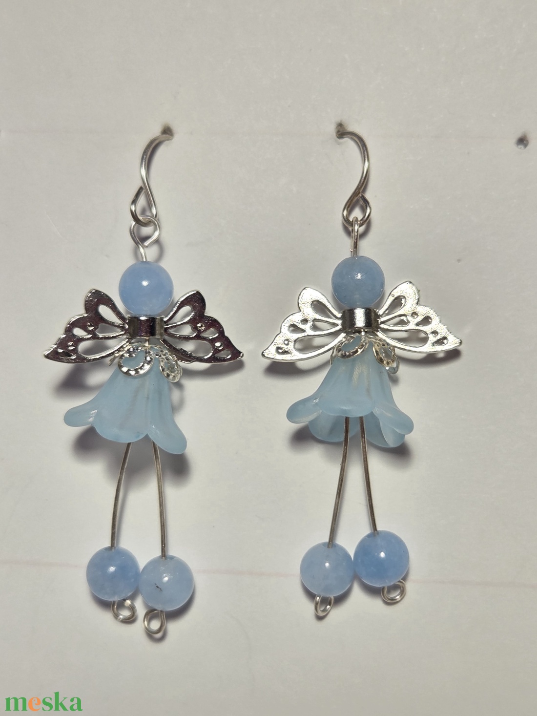 Kék lógó fülbevaló - ékszer - fülbevaló - lógó fülbevaló - Meska.hu