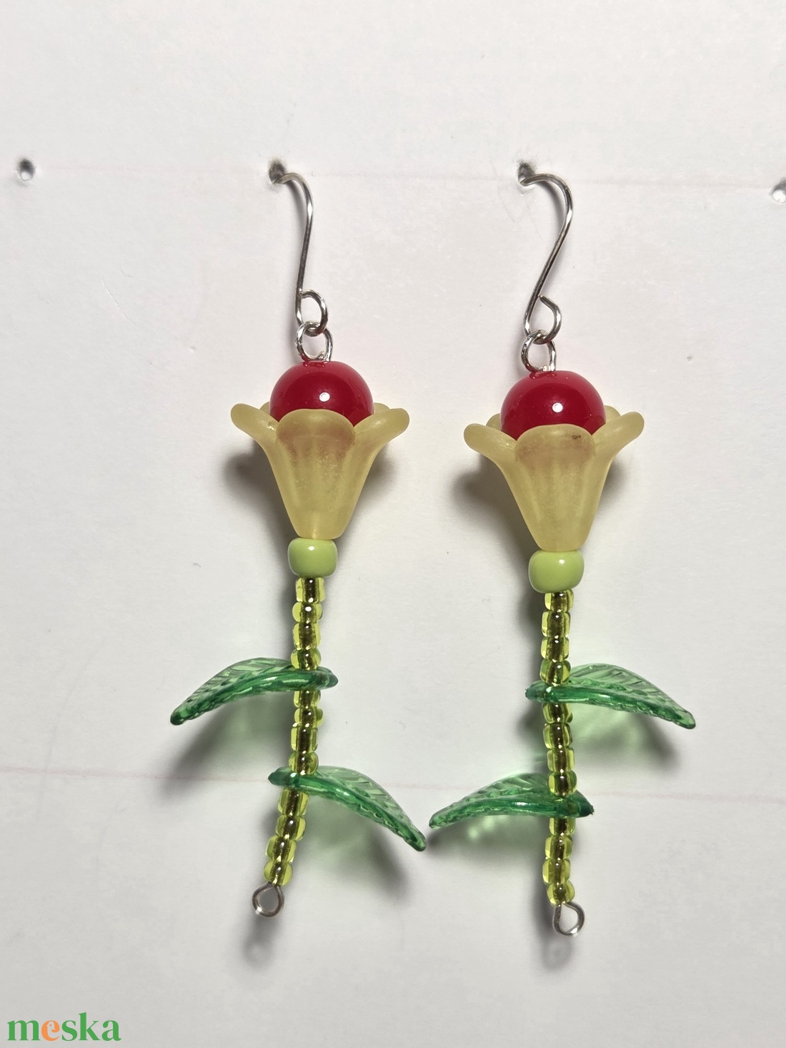 Virágszál fülbevaló - ékszer - fülbevaló - lógó fülbevaló - Meska.hu