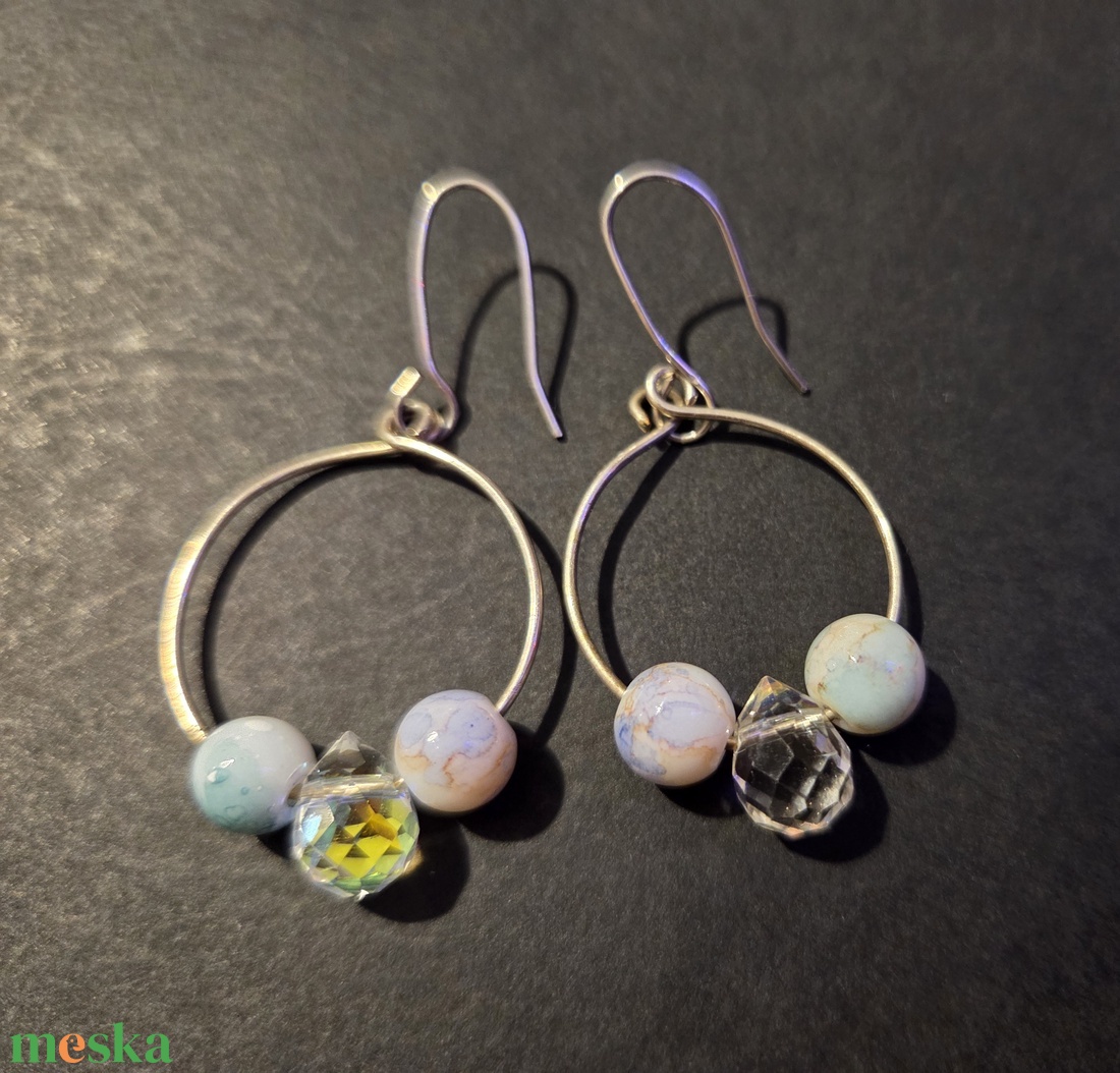 Kerek fülbevaló - ékszer - fülbevaló - karika fülbevaló - Meska.hu