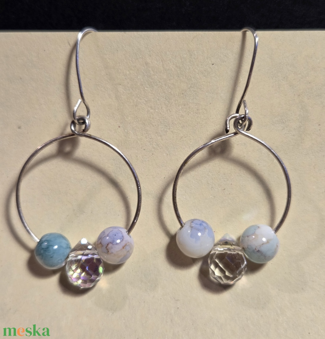 Kerek fülbevaló - ékszer - fülbevaló - karika fülbevaló - Meska.hu