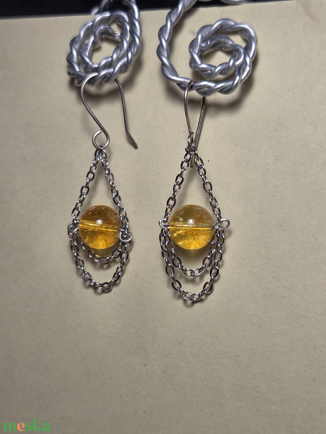 Láncos lógó fülbevaló - ékszer - fülbevaló - lógó fülbevaló - Meska.hu