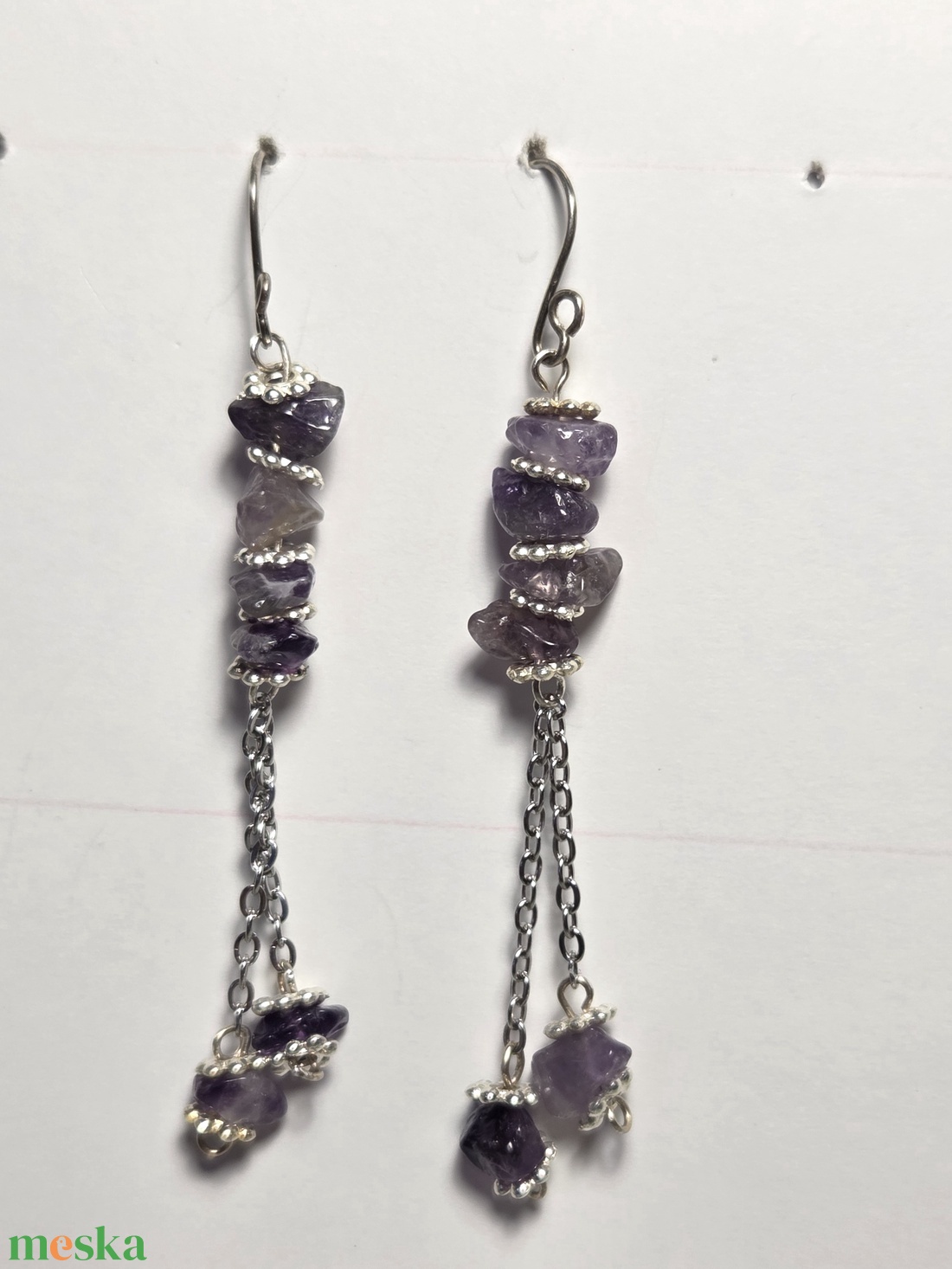 Láncos lógó fülbevaló - ékszer - fülbevaló - lógó fülbevaló - Meska.hu