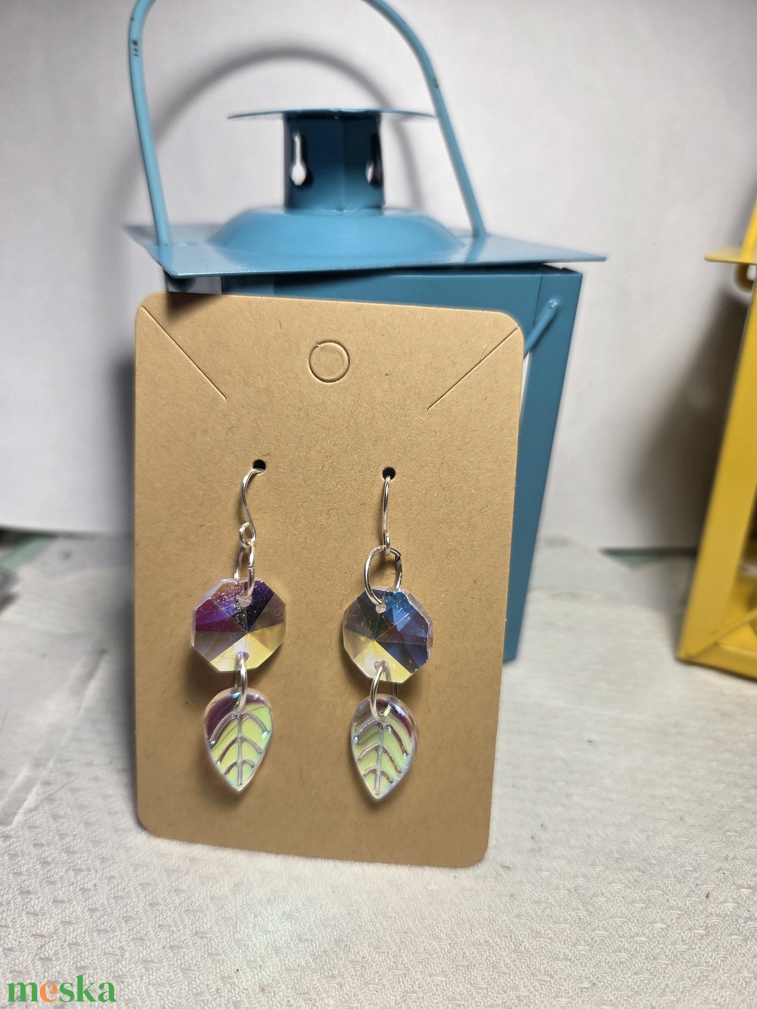 Üvegkristály fülbevaló - ékszer - fülbevaló - lógó fülbevaló - Meska.hu