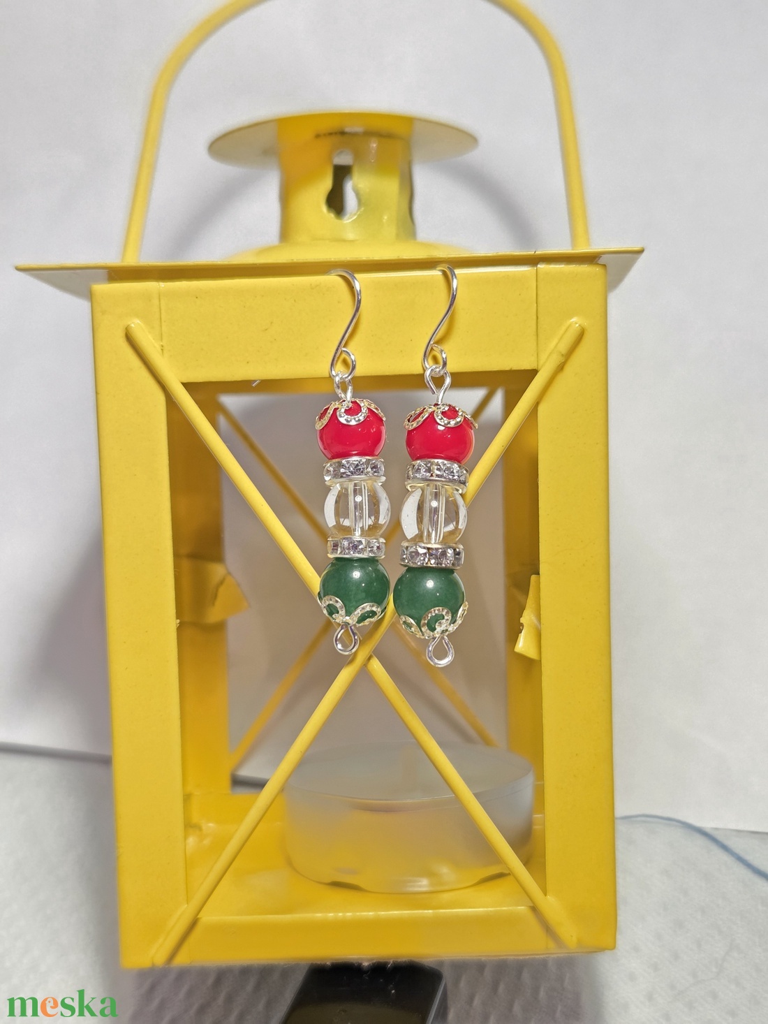 Kokárda fülbevaló - ékszer - fülbevaló - lógó fülbevaló - Meska.hu