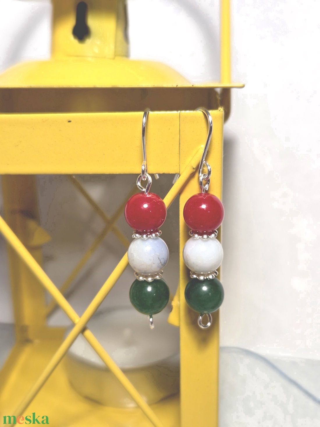 Kokárda fülbevaló - ékszer - fülbevaló - lógó fülbevaló - Meska.hu