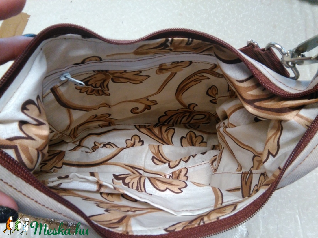 Sokzsebes hímzett farmer  pakolós női táska -  - Meska.hu