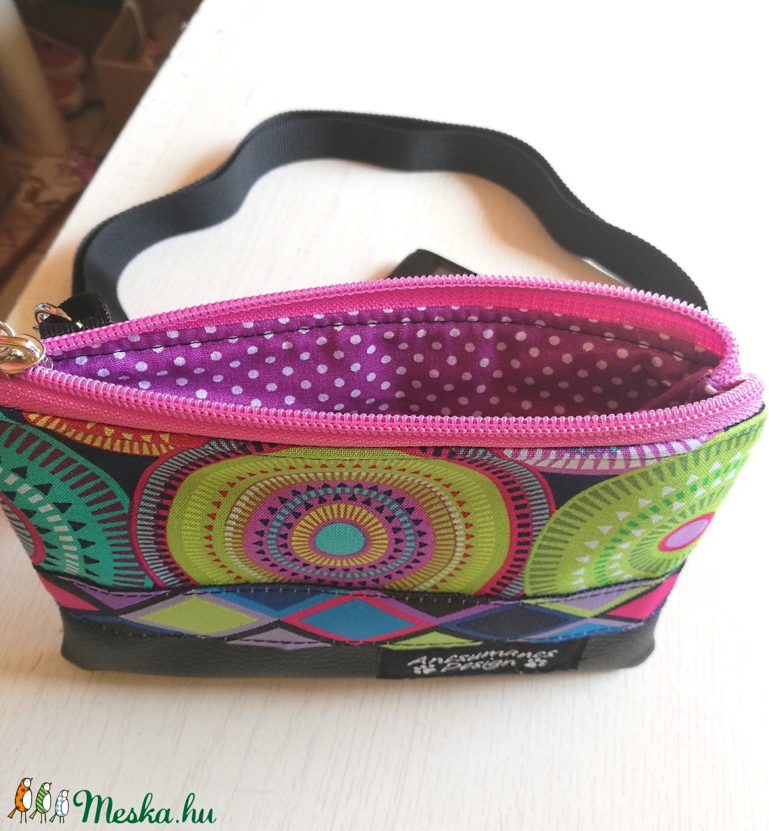 Kétrekeszes telefontartó pénztárca nyakba akasztható -  - Meska.hu