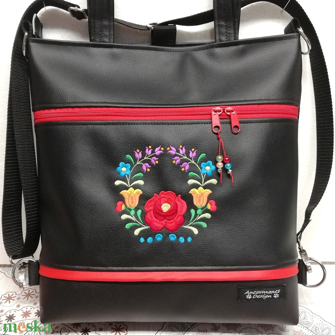 4in1 Nagy Csini Hímzett Univerzális Táska Hátizsák Hungarian Folkart 05 - táska & tok - variálható táska - Meska.hu 4in1 Nagy Csini Hímzett Univerzális Táska Hátizsák Hungarian Folkart 05 - táska & tok - variálható táska - Meska.hu