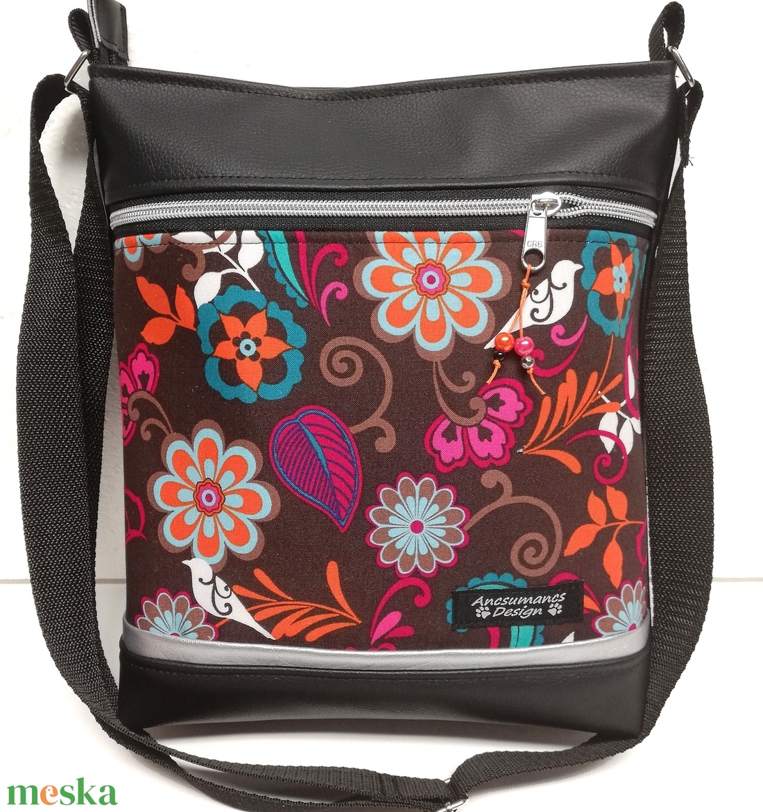 Női 26x30 crossbody oldaltáska - Birds in Flower - táska & tok - kézitáska & válltáska - vállon átvethető táska - Meska.hu