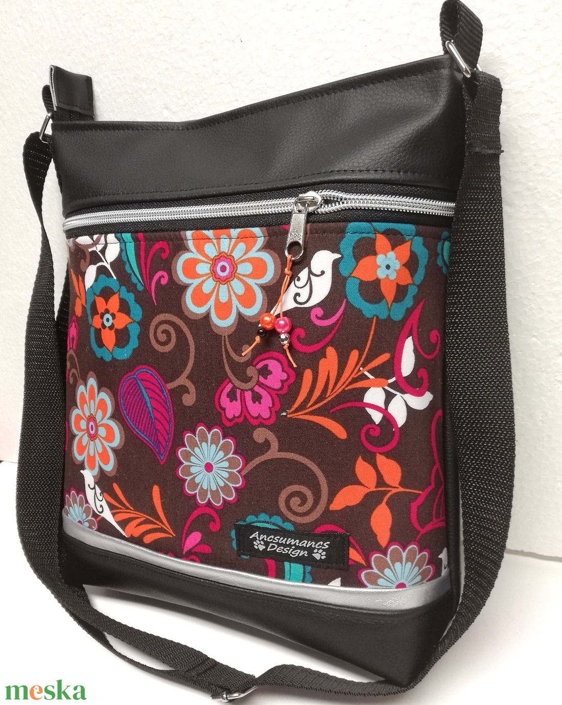 Női 26x30 crossbody oldaltáska - Birds in Flower - táska & tok - kézitáska & válltáska - vállon átvethető táska - Meska.hu