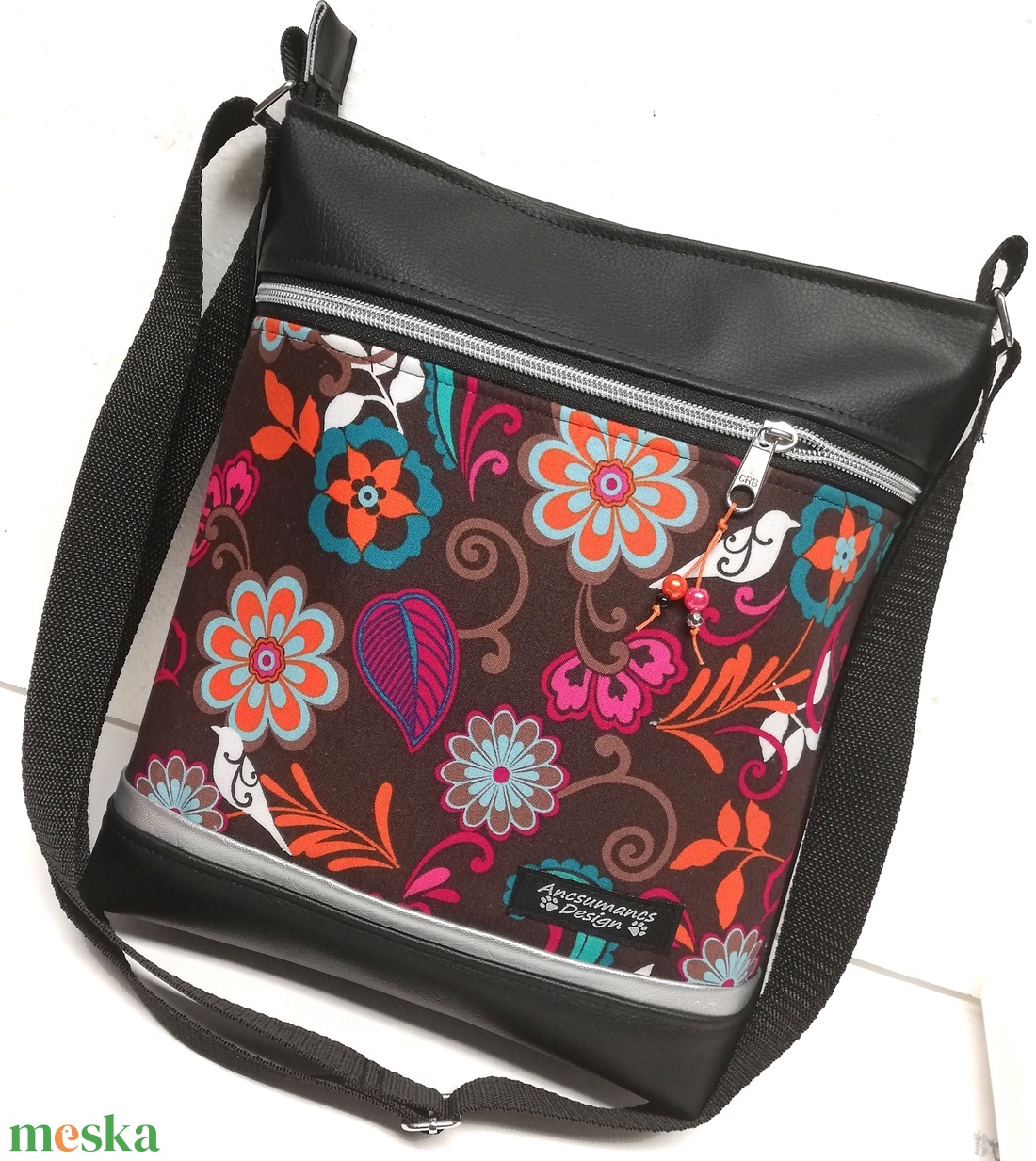 Női 26x30 crossbody oldaltáska - Birds in Flower - táska & tok - kézitáska & válltáska - vállon átvethető táska - Meska.hu