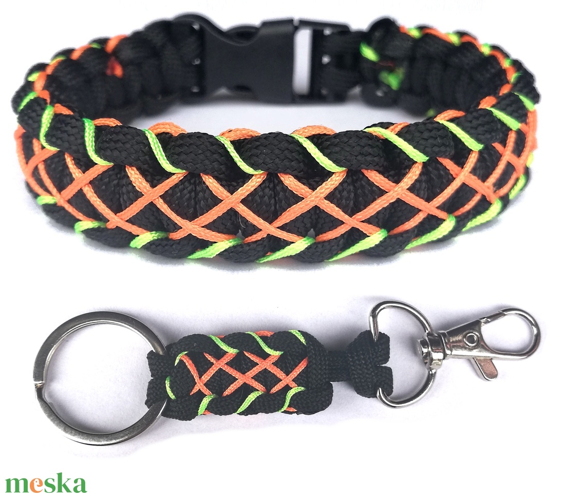 Simple Cobra X-style paracord karkötő kulcstartóval tukcsattal fekete-neonnarancs-neonzöld (csuklóméret 19-20cm) - ékszer - karkötő - fonott karkötő - Meska.hu Simple Cobra X-style paracord karkötő kulcstartóval tukcsattal fekete-neonnarancs-neonzöld (csuklóméret 19-20cm) - ékszer - karkötő - fonott karkötő - Meska.hu