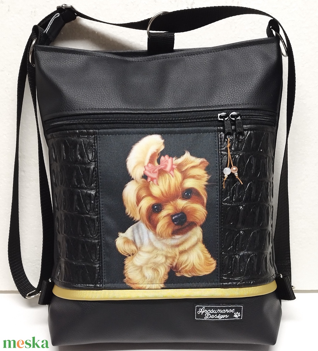 Yorkshire terrier kutyus 3in1 textilbőr hátizsák,univerzális táska cordura díszítéssel - táska & tok - variálható táska - Meska.hu Yorkshire terrier kutyus 3in1 textilbőr hátizsák,univerzális táska cordura díszítéssel - táska & tok - variálható táska - Meska.hu