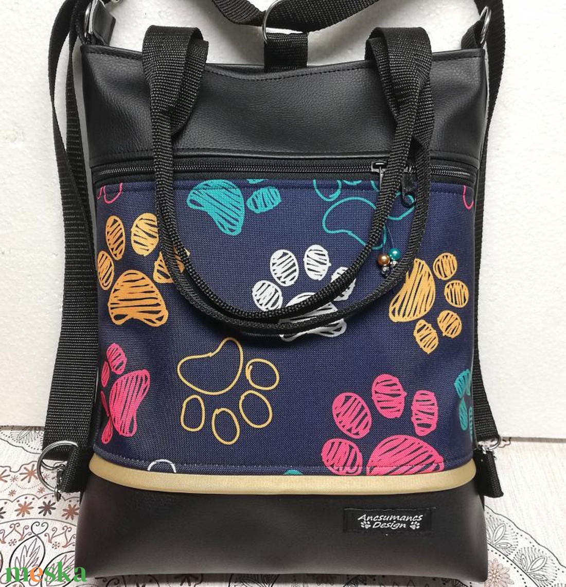 Színes tappancsos 4in1 textilbőr-cordura hátizsák univerzális táska - táska & tok - variálható táska - Meska.hu Színes tappancsos 4in1 textilbőr-cordura hátizsák univerzális táska - táska & tok - variálható táska - Meska.hu