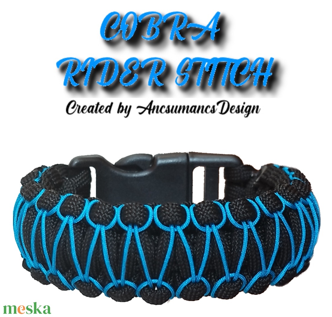 Designer túlélő paracord karkötő biztonsági csattal COBRA RIDER STITCH Fekete kék(csuklóméret 18-18,5cm) - ékszer - karkötő - fonott karkötő - Meska.hu Designer túlélő paracord karkötő biztonsági csattal COBRA RIDER STITCH Fekete kék(csuklóméret 18-18,5cm) - ékszer - karkötő - fonott karkötő - Meska.hu