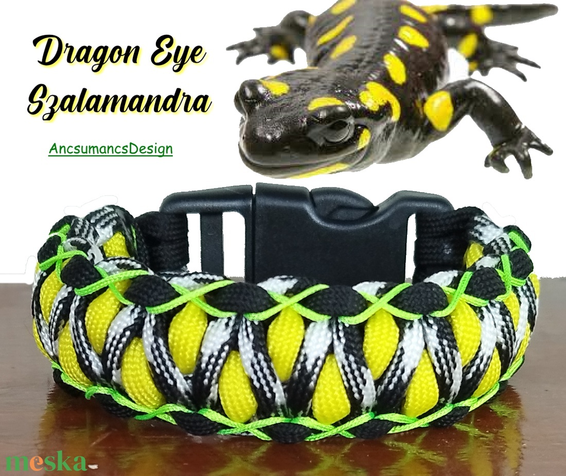 Designer túlélő paracord karkötő biztonsági csattal DRAGON EYE STITCH SALAMANDER (csuklóméret 18-18,5cm) - ékszer - karkötő - fonott karkötő - Meska.hu Designer túlélő paracord karkötő biztonsági csattal DRAGON EYE STITCH SALAMANDER (csuklóméret 18-18,5cm) - ékszer - karkötő - fonott karkötő - Meska.hu