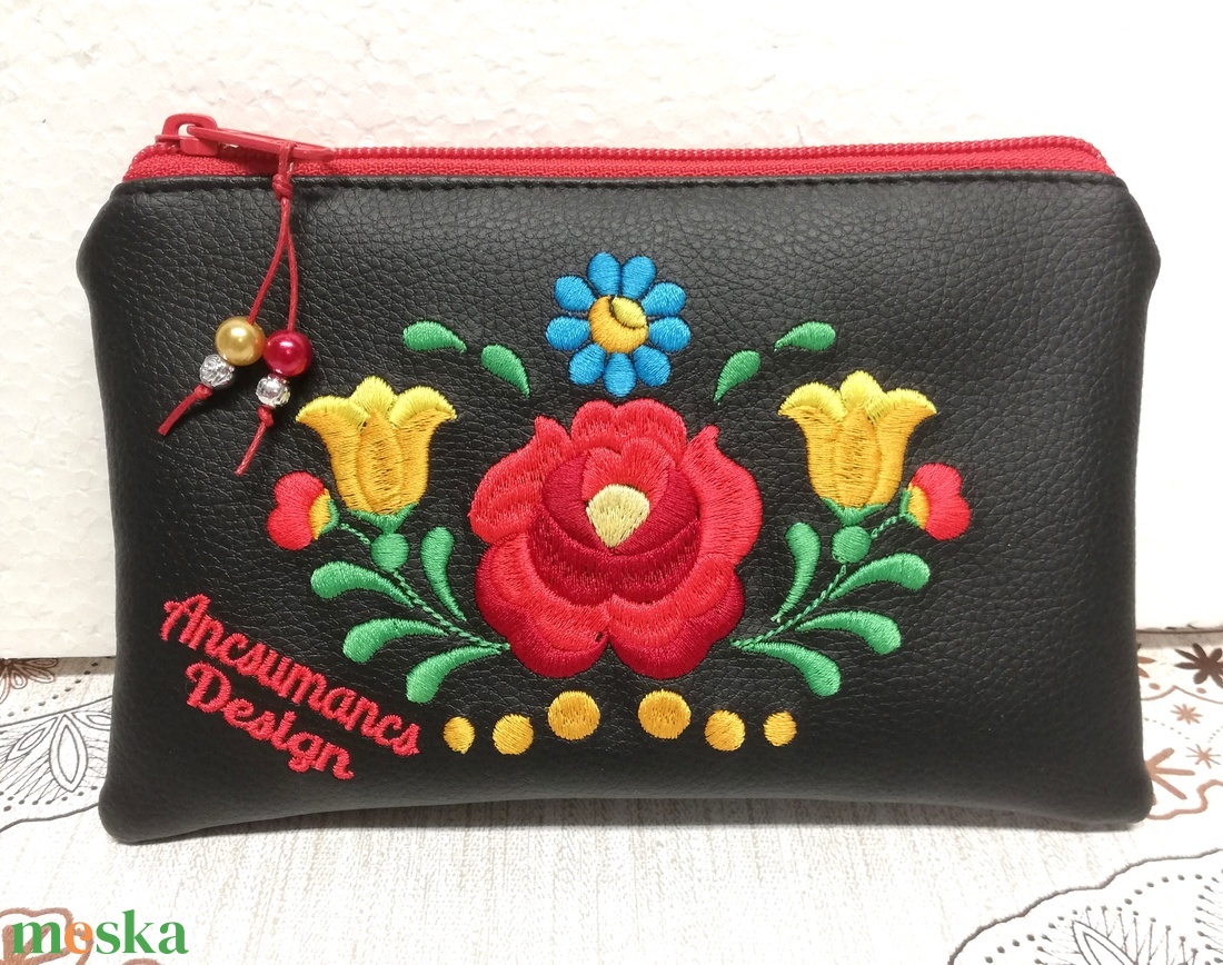 MAXI méretű hímzett sokzsebes textilbőr pakolós táska szett Hungarian Folkart06 - táska & tok - táska szett - Meska.hu