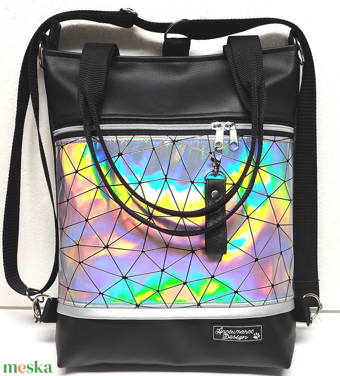 Elegáns 4in1 lézerhologramos textilbőr hátizsák univerzális táska - táska & tok - hátizsák - hátizsák - Meska.hu Elegáns 4in1 lézerhologramos textilbőr hátizsák univerzális táska - táska & tok - hátizsák - hátizsák - Meska.hu