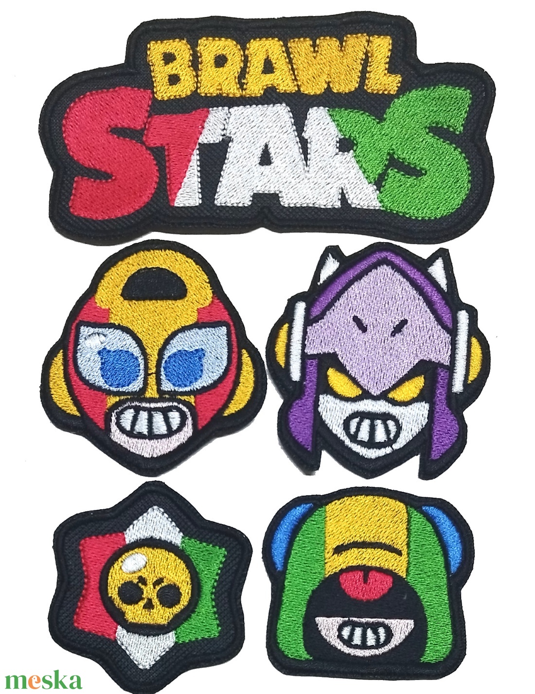 Brawl Stars Vasalható varrható hímzett felvarró folt szett 5db/szett - kellékek & szerszámok - méteráru - felvarrható, vasalható kellék - Meska.hu
