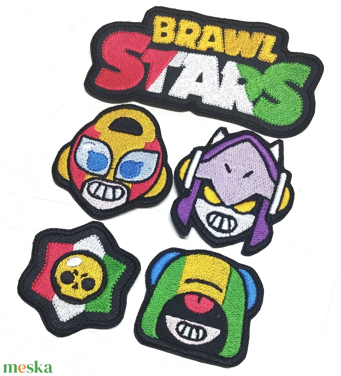 Brawl Stars Vasalható varrható hímzett felvarró folt szett 5db/szett - kellékek & szerszámok - méteráru - felvarrható, vasalható kellék - Meska.hu