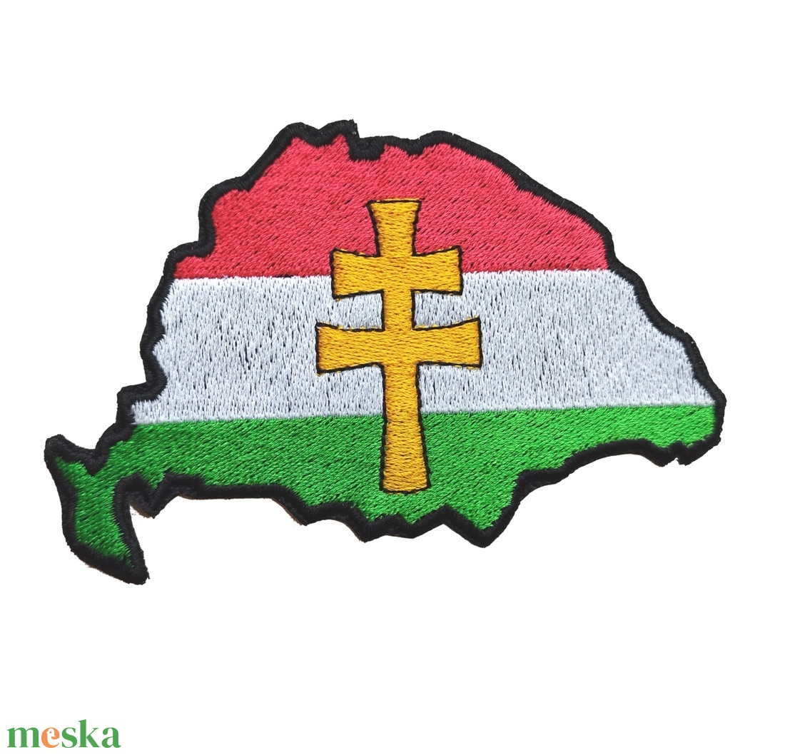 Vasalható varrható hímzett felvarró folt Nagy Magyarország kettőskereszttel 12x7,5cm - kellékek & szerszámok - méteráru - felvarrható, vasalható kellék - Meska.hu Vasalható varrható hímzett felvarró folt Nagy Magyarország kettőskereszttel 12x7,5cm - kellékek & szerszámok - méteráru - felvarrható, vasalható kellék - Meska.hu