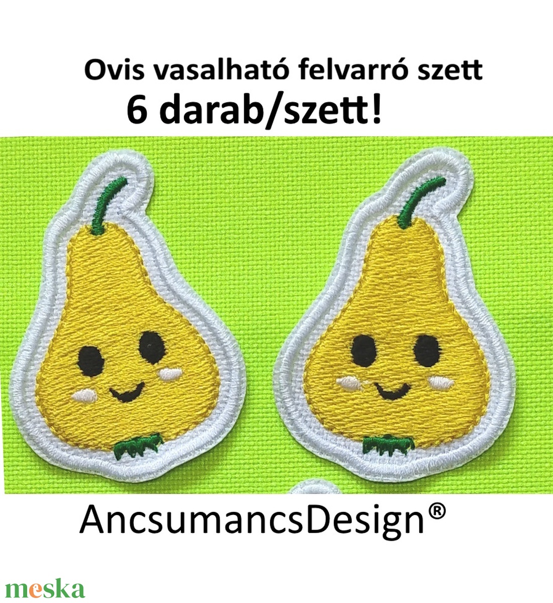 Vasalható varrható hímzett felvarró ovisjel óvodai jel Körte 5,5cm 6db/szett - játék & sport - ovis felszerelés - óvodai jelek - Meska.hu Vasalható varrható hímzett felvarró ovisjel óvodai jel Körte 5,5cm 6db/szett - játék & sport - ovis felszerelés - óvodai jelek - Meska.hu