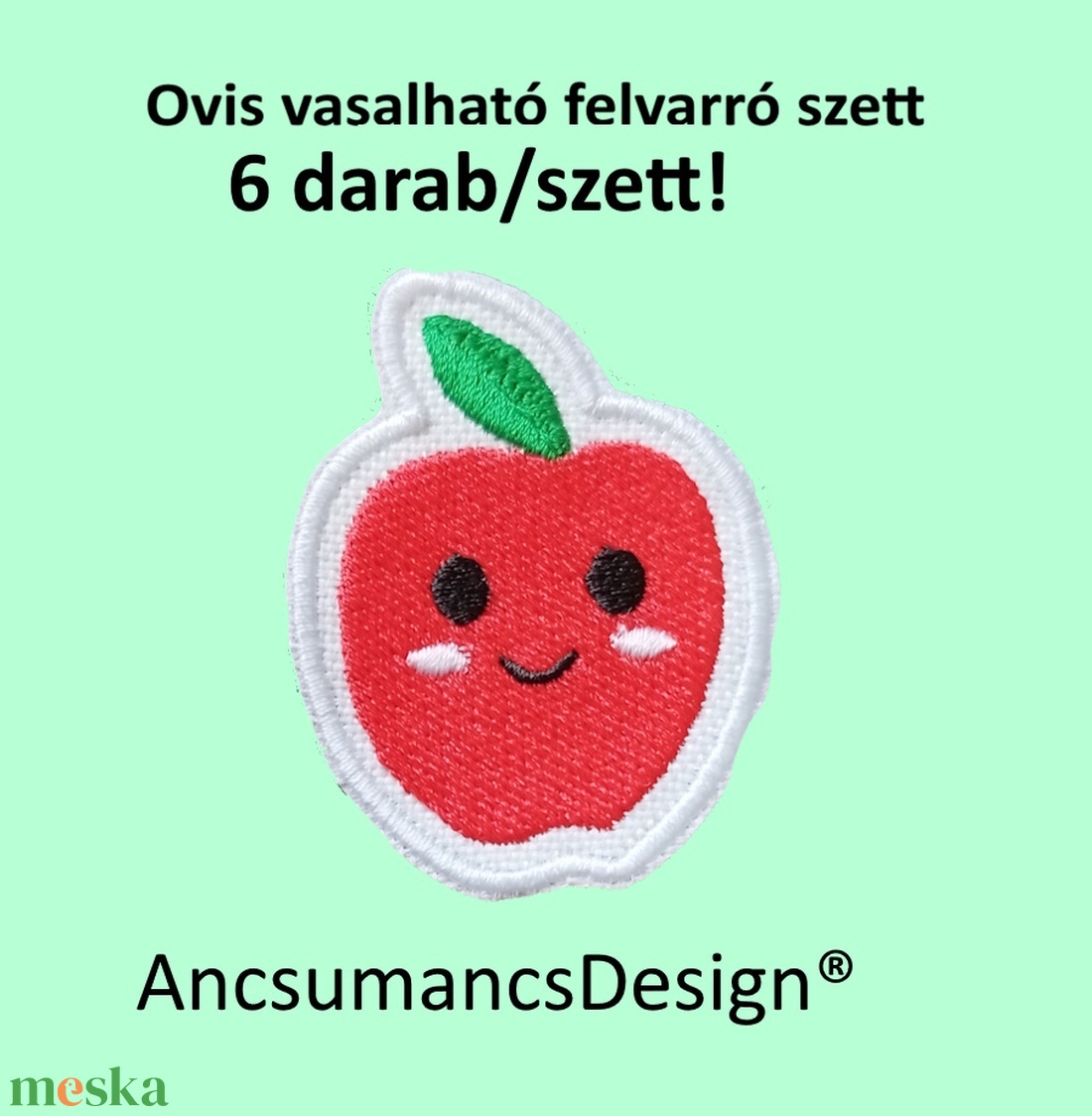 Vasalható varrható hímzett felvarró ovisjel óvodai jel Alma 5,5cm 6db/szett - játék & sport - ovis felszerelés - óvodai jelek - Meska.hu Vasalható varrható hímzett felvarró ovisjel óvodai jel Alma 5,5cm 6db/szett - játék & sport - ovis felszerelés - óvodai jelek - Meska.hu