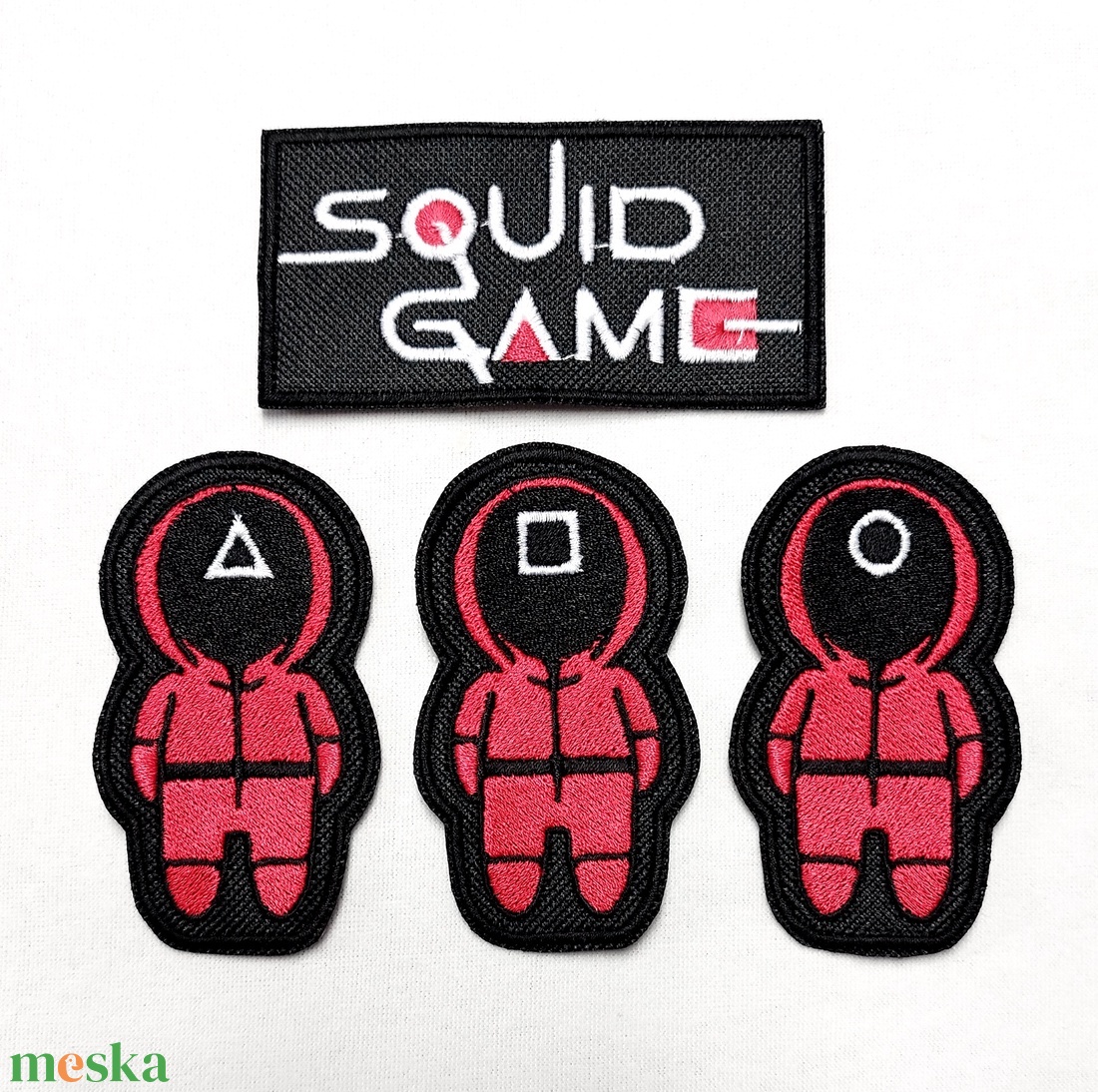 Squid Game Vasalható varrható hímzett felvarró folt 4darab/szett - kellékek & szerszámok - méteráru - felvarrható, vasalható kellék - Meska.hu