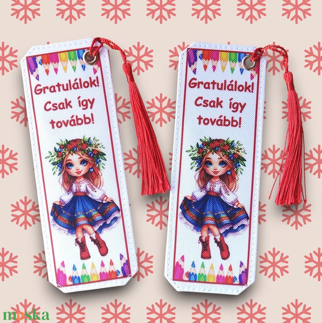 Motívációs könyvjelző - Lány - Gratulálok! Csak így tovább! - könyv & zene - könyvjelző - Meska.hu