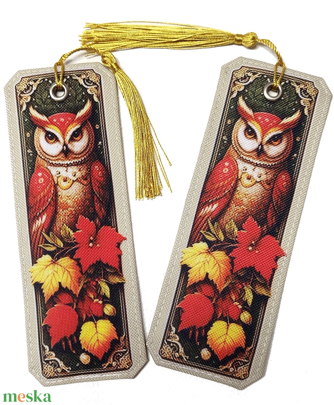 Bagoly mintás designer cordura-bőr könyvjelző - Bagoly001 - könyv & zene - könyvjelző - Meska.hu