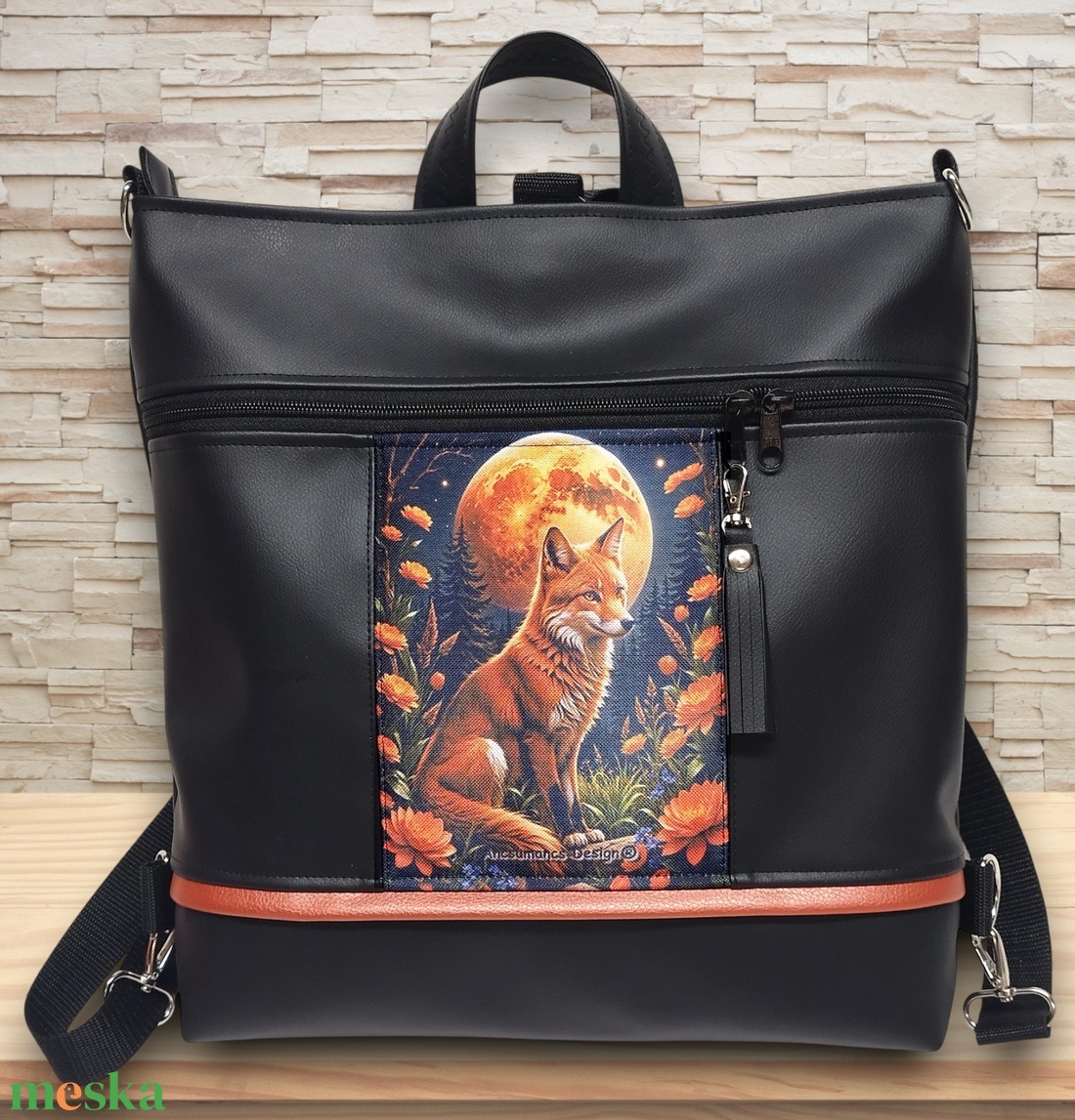 Róka holdfényben 3in1 nagy csini univerzális táska hátizsák - táska & tok - hátizsák - hátizsák - Meska.hu