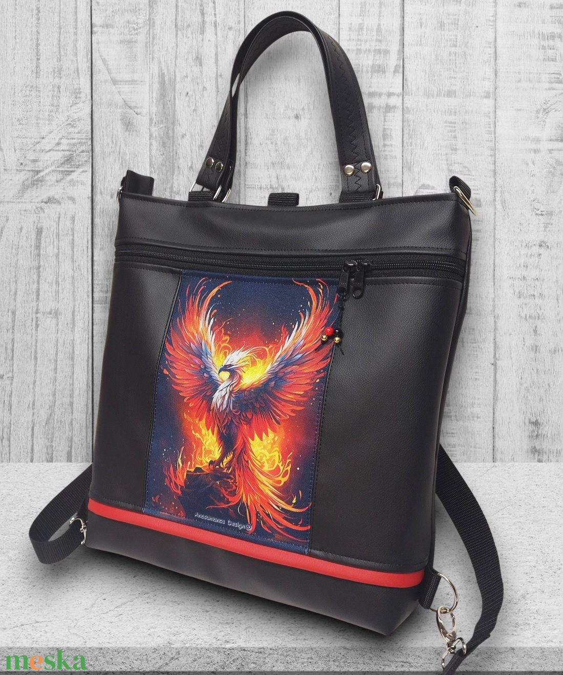 Főnixmadár 4in1 nagy csini nagypaneles kis kézifüles univerzális táska hátizsák - táska & tok - variálható táska - Meska.hu