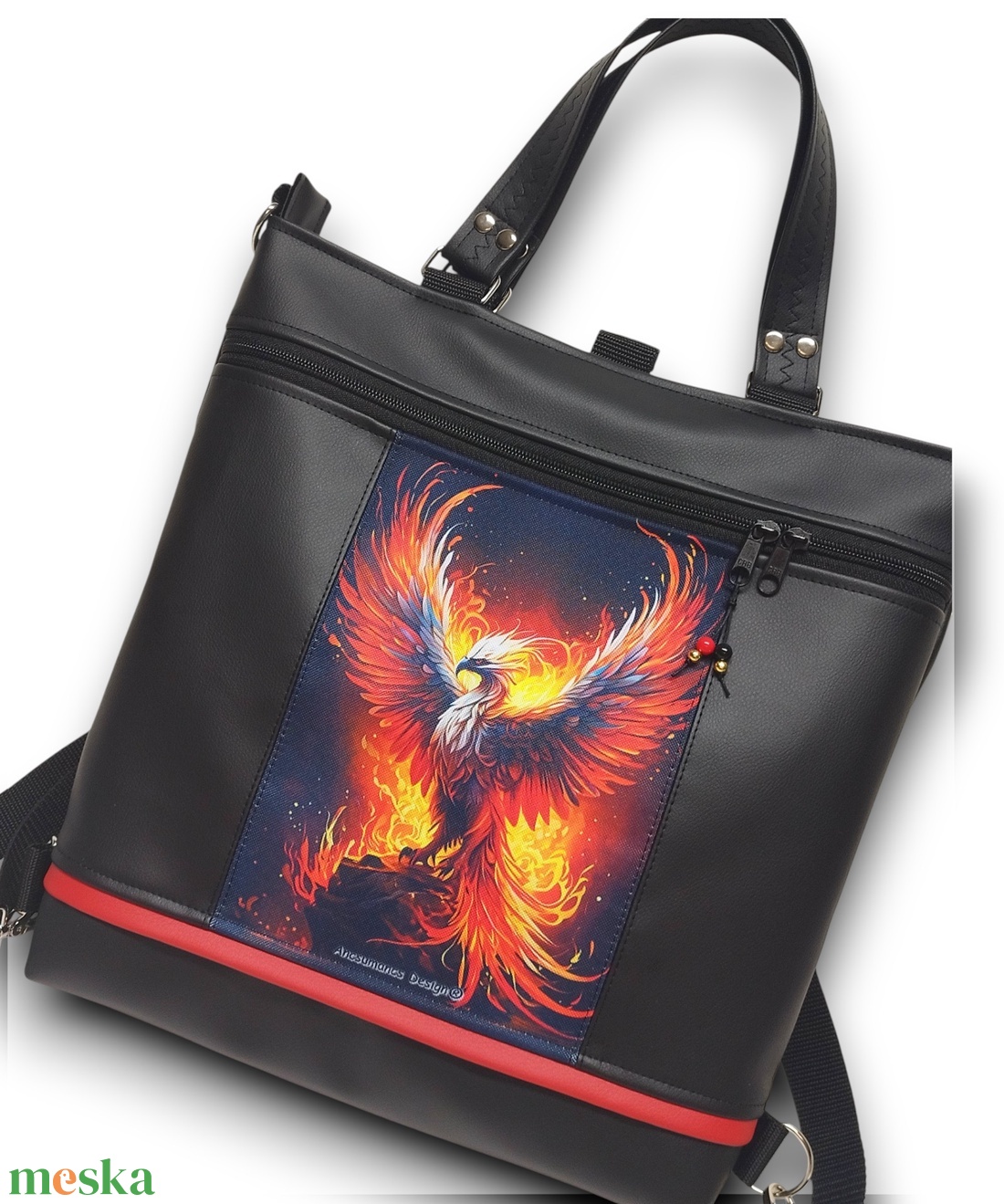 Főnixmadár 4in1 nagy csini nagypaneles kis kézifüles univerzális táska hátizsák - táska & tok - variálható táska - Meska.hu